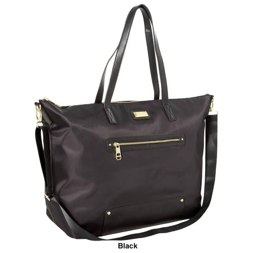 Madden Girl Women's Black Nylon Double Strap Overnighter Bag